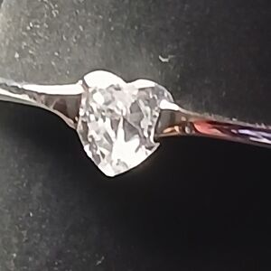 Elegant 925 Sterling Silver Women's Heart Shape Ring